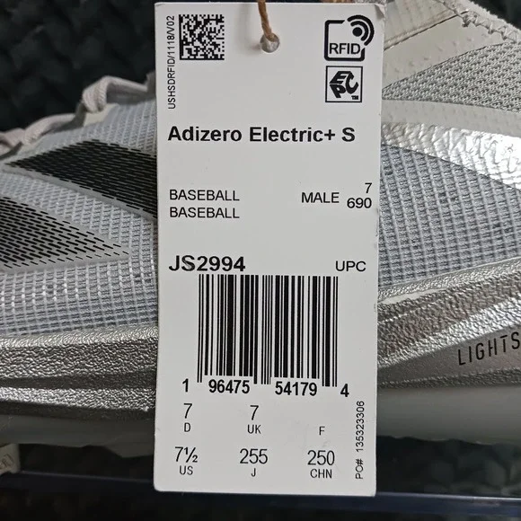 Adidas Adizero Electric+ Silver Speed Pack Men's Baseball Cleats Size 7.5